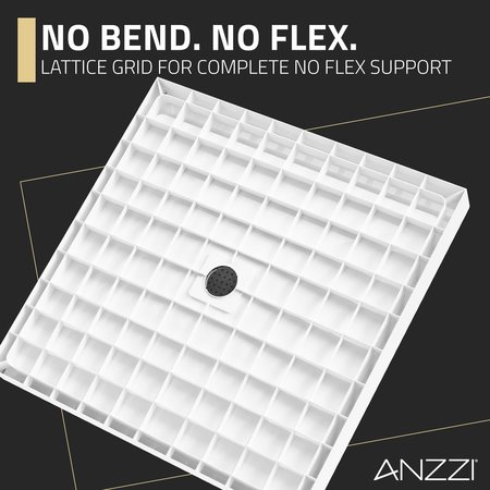 Anzzi ALEXANDER 36 in. x 36 in. Center Drain Shower Base in White SB-AZ102C